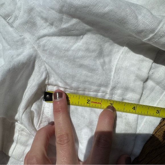 🌿 Athleta 100% Linen White Cabo Shorts Lightweight Elastic Waist Women’s 10 - Picture 7 of 7